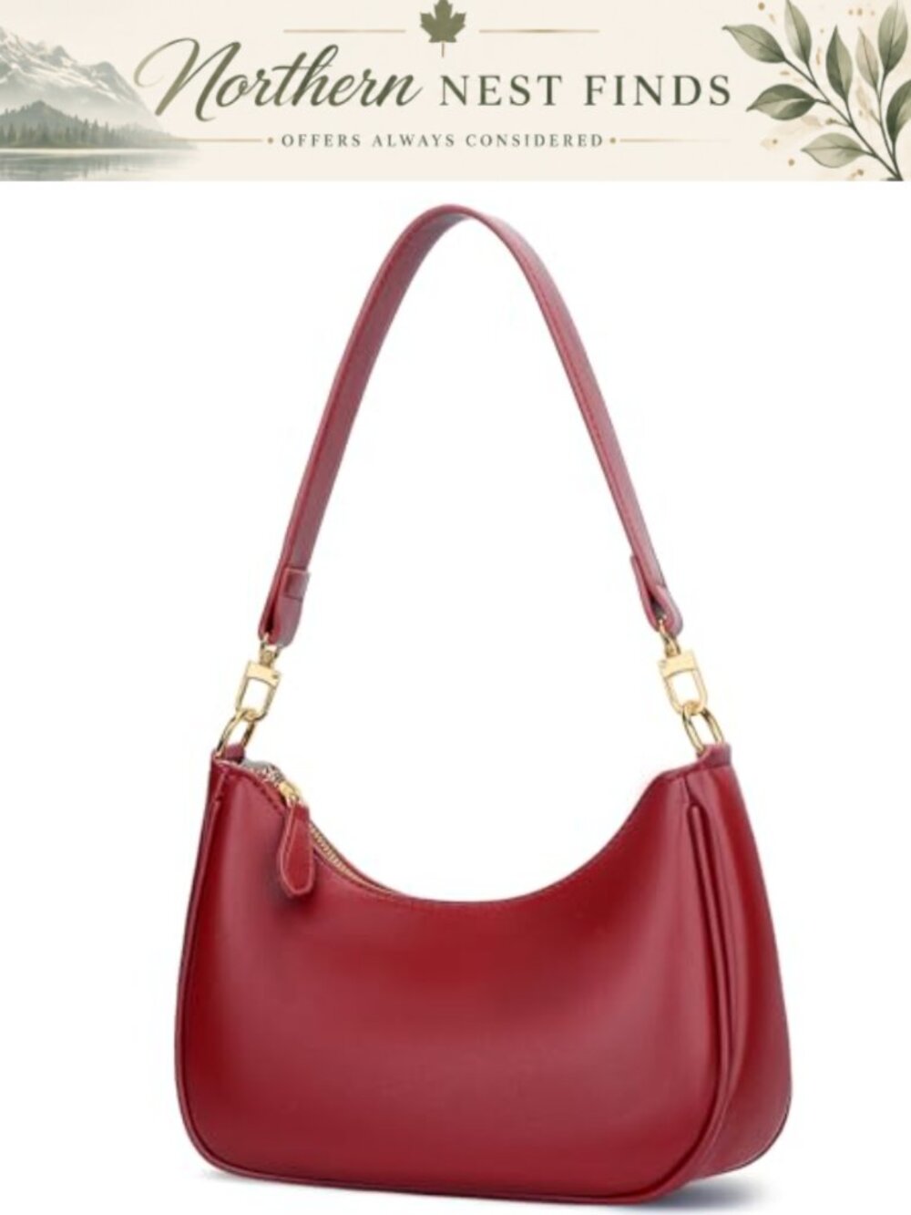 KKXIU Faux Leather Hobo Shoulder Bag with Chain Strap